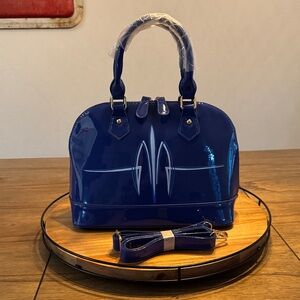 Blue Patent Leather Purse